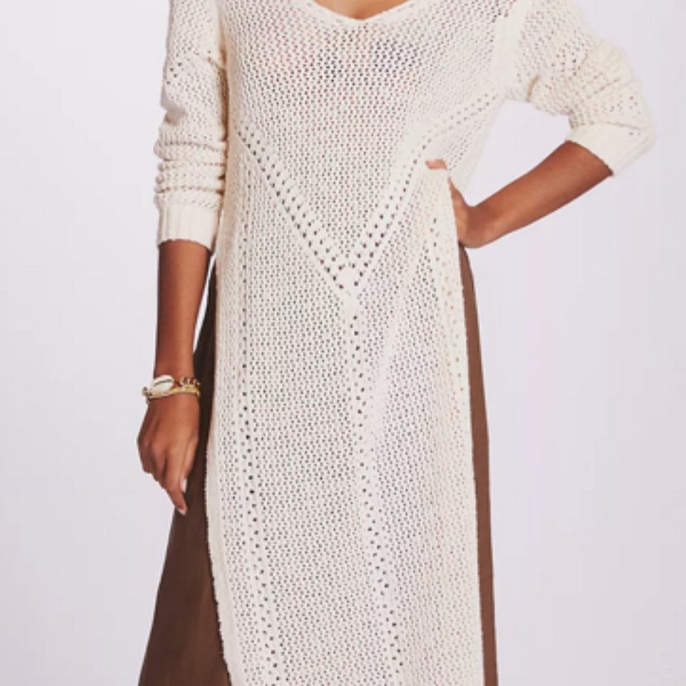 NWOT Anthropologie Maxi Side-Slit Tunic Pullover